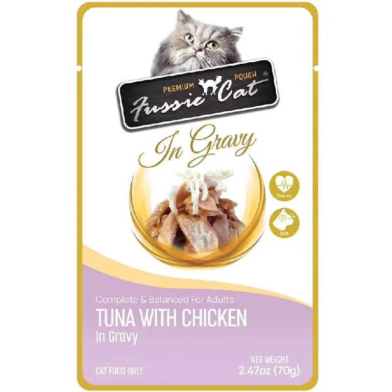    - Where to buy imported cat food  Fussie Cat Premium Tuna with Chicken in Gravy Wet Cat Food, 2.47-oz pouch