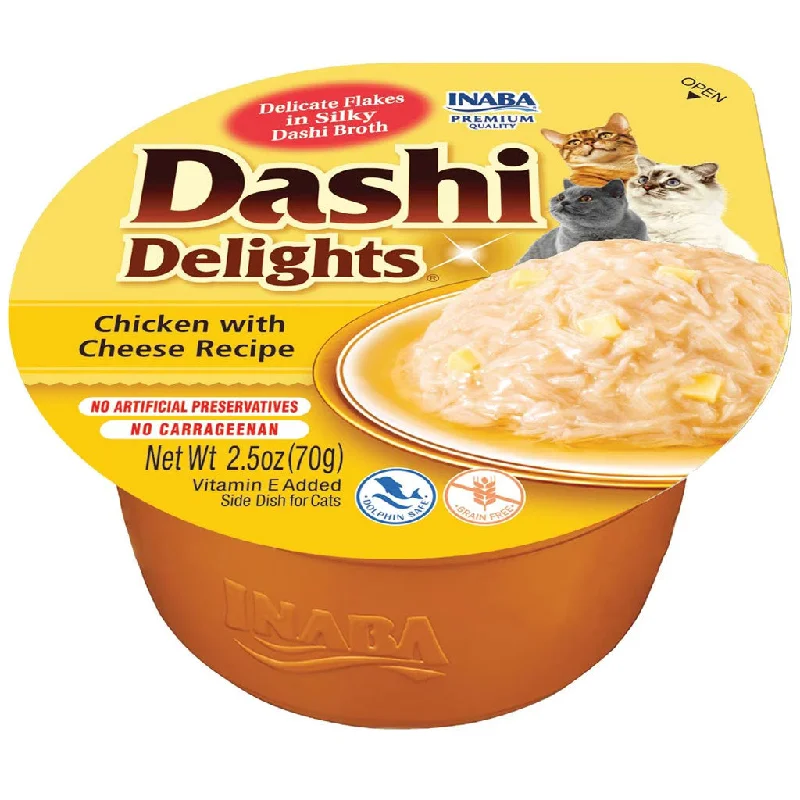    - Cat food for digestive health  Inaba Dashi Delights Chicken with Cheese Recipe in Broth Cat Food, 2.5-oz