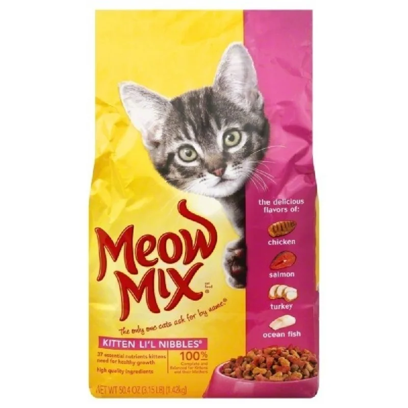 4. **Price and Purchasing**  Meow Mix Kitten Li'l Nibbles Dry Cat Food