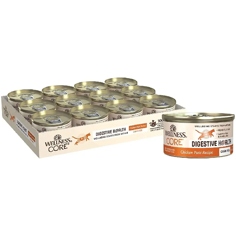    - Where to buy imported cat food  Wellness Core Digestive Health Chicken Pate Wet Cat Food 3 oz. Whole Box