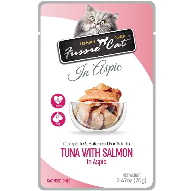    - Cat food discounts and promotions  Fussie Cat Premium Tuna with Salmon in Aspic Wet Cat Food, 2.47-oz pouch