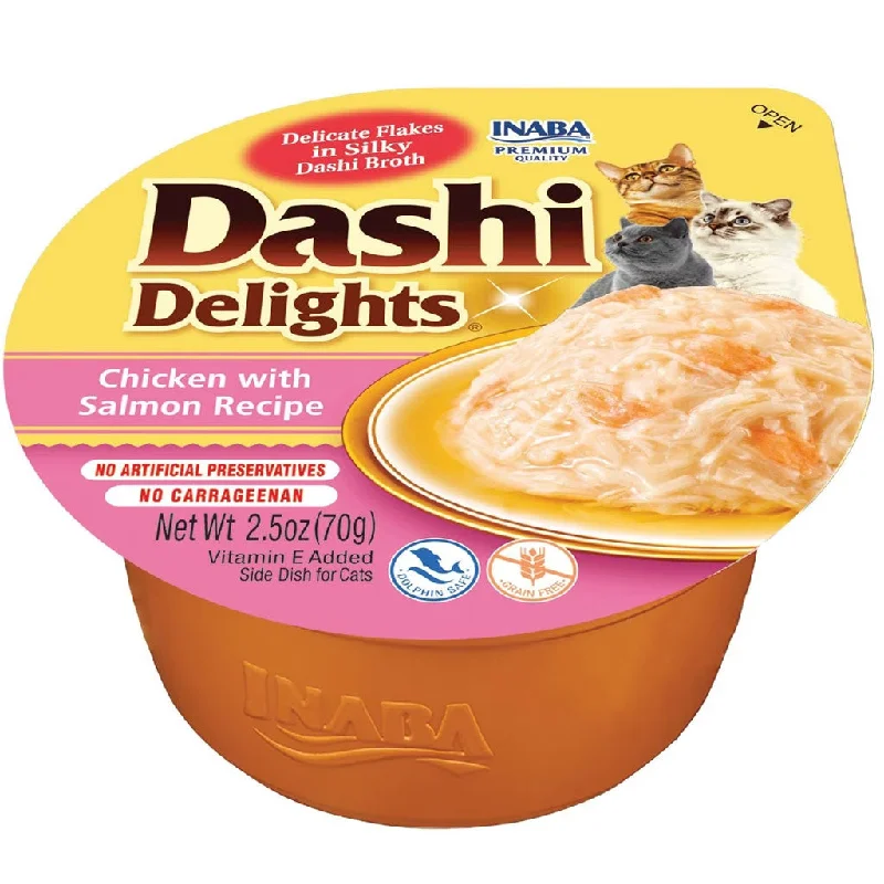    - Cat food nutritional analysis  Inaba Dashi Delights Chicken with Salmon Recipe in Broth Cat Food, 2.5-oz