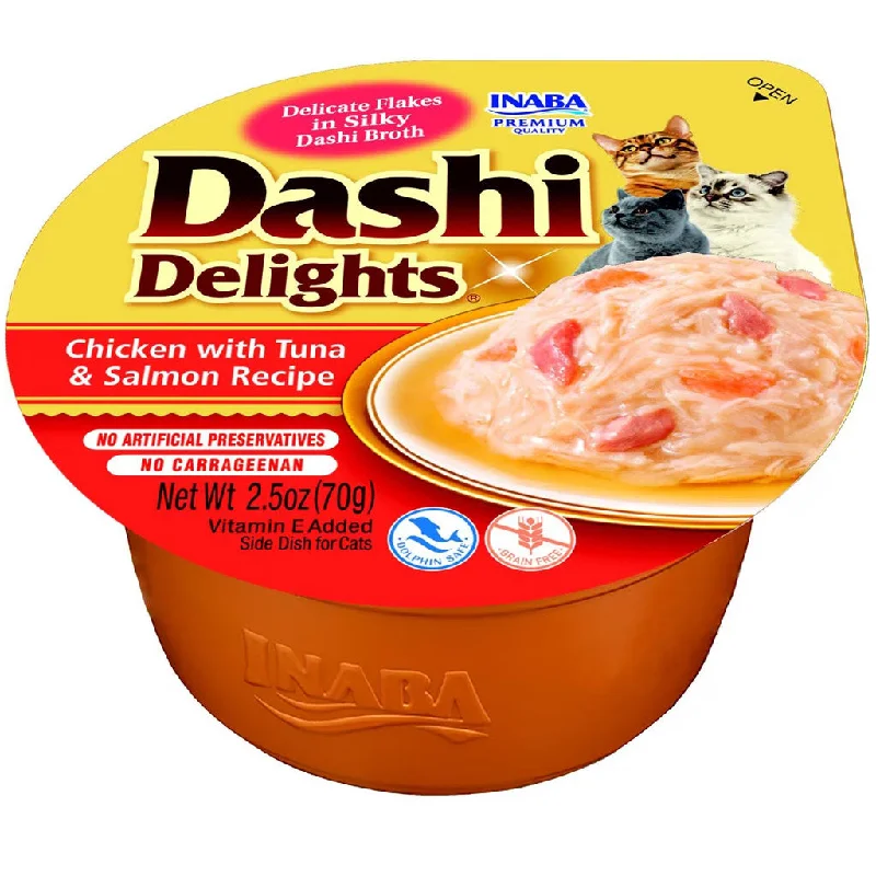    - Cat food for immune system support  Inaba Dashi Delights Chicken with Tuna & Salmon Recipe in Broth Cat Food, 2.5-oz