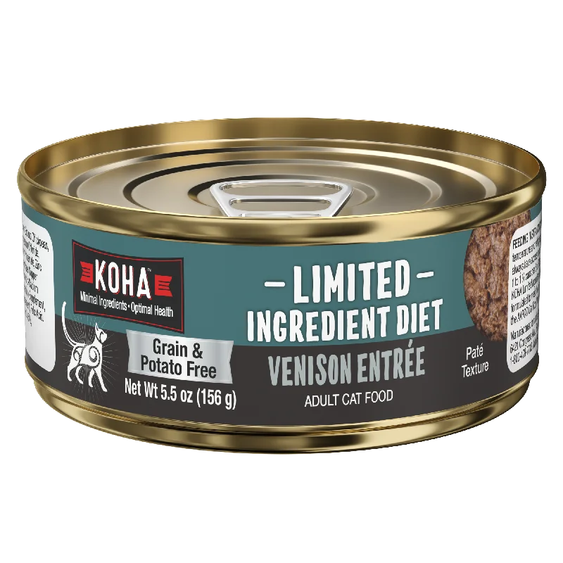    - Hairball control cat food  Venison Cat Food: Limited Ingredient Diet Venison Entrée for Cats