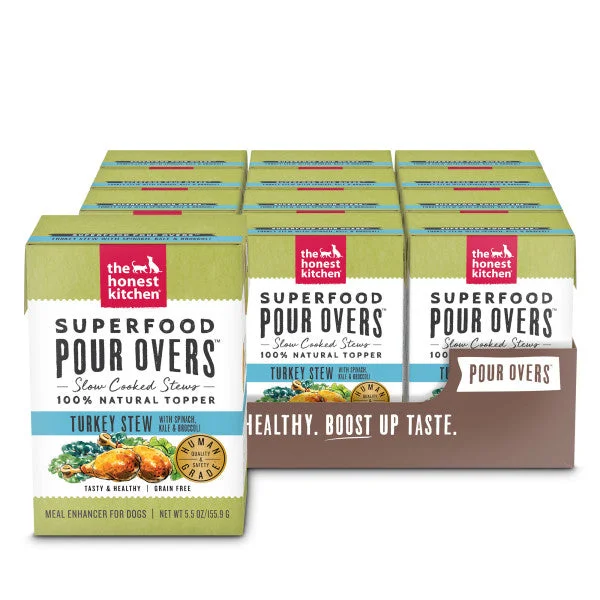 The Honest Kitchen Pour Overs Superfood Turkey Stew Wet Food Topper For Dogs, 12/5.5oz