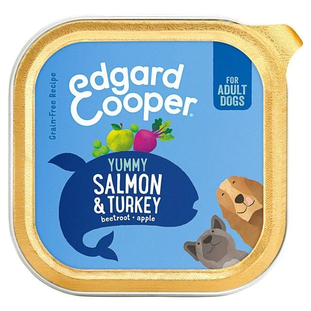  -Fish-containing dog foodEdgard & Cooper Adult Grain Free Wet Dog Food with Salmon & Turkey   150g