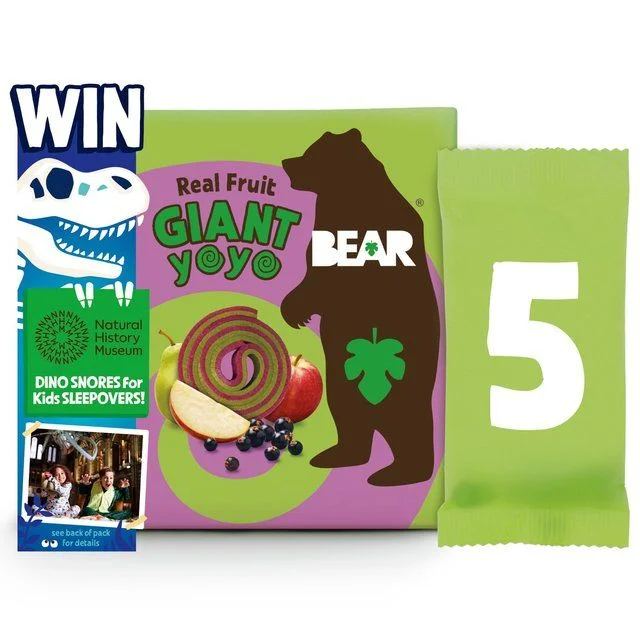 BEAR GIANT Fruit Yoyos Apple & Blackcurrant Multipack   5 x 20g