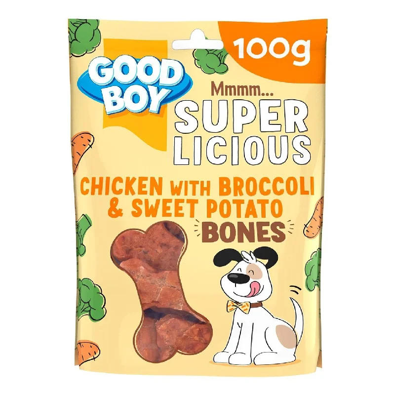 - Dog food online shopping recommendationGood Boy Superlicious Chicken Broccoli & Sweet Potato Bone Dog Treats 100g