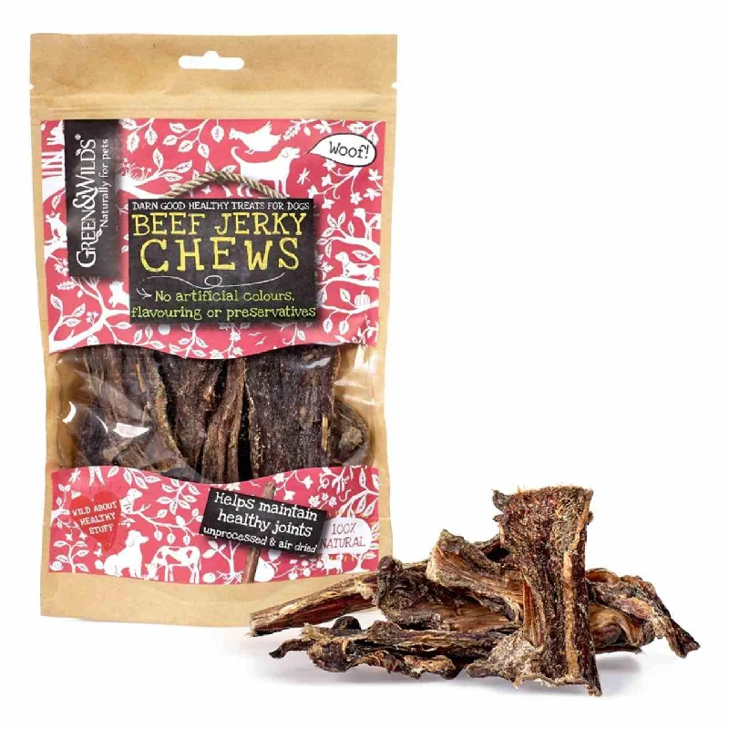  -Cost-effective dog foodGreen & Wilds Beef Jerky Chews Dog Treats 100g