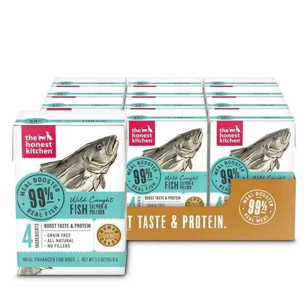 The Honest Kitchen 99% Salmon & Pollock Wet Food Topper For Dogs, 12/5.5oz