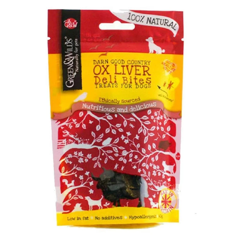 - Special food for puppiesGreen & Wilds Ox Liver Deli Bites Dog Treats 40g