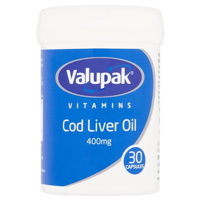 Valupak Vitamins Cod Liver Oil Capsules 400mg    30 per pack