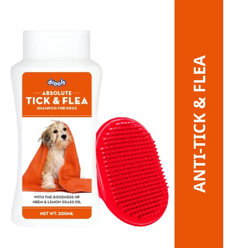 remove dead hair and dandruff, and promote pet skin health.Drools Tick and Flea Repellent Shampoo for Dogs (Free Hand Brush)