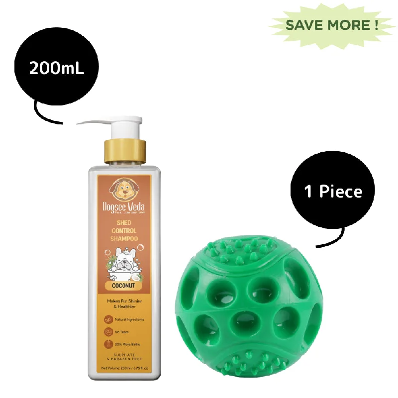 preventing the nails from growing too long and causing discomfort or damage to the pet.Goofy Tails Hard Squeaky Rubber Ball Toy and Dogsee Veda Shed Control Coconut Oil Shampoo for Dogs Combo