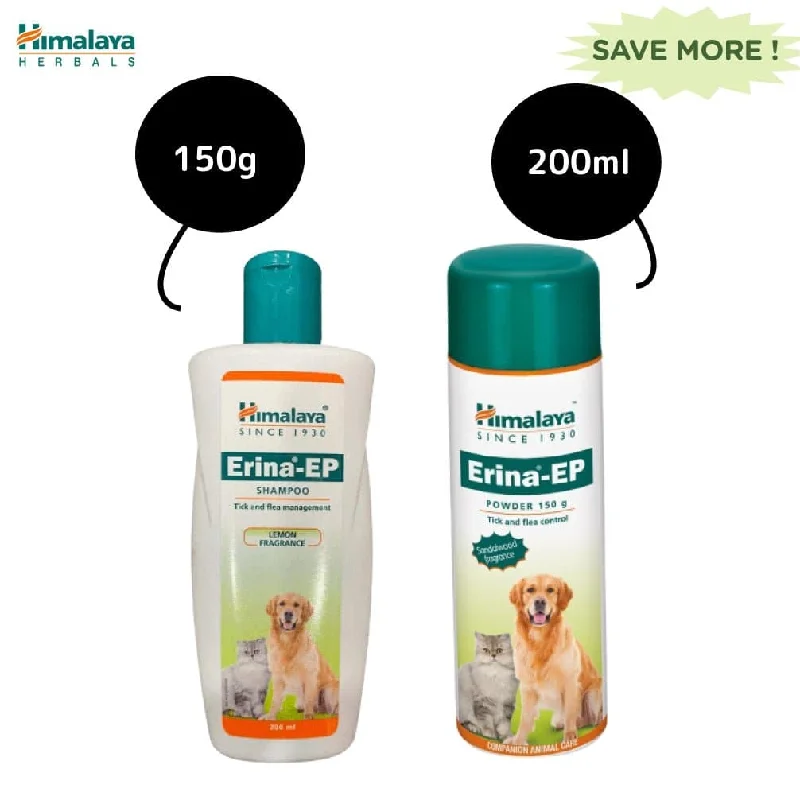 making it smoother and more shiny.Himalaya Erina EP Tick & Flea Shampoo (Lemon Fragrance) and Tick & Flea Dusting Powder for Dogs and Cats Combo