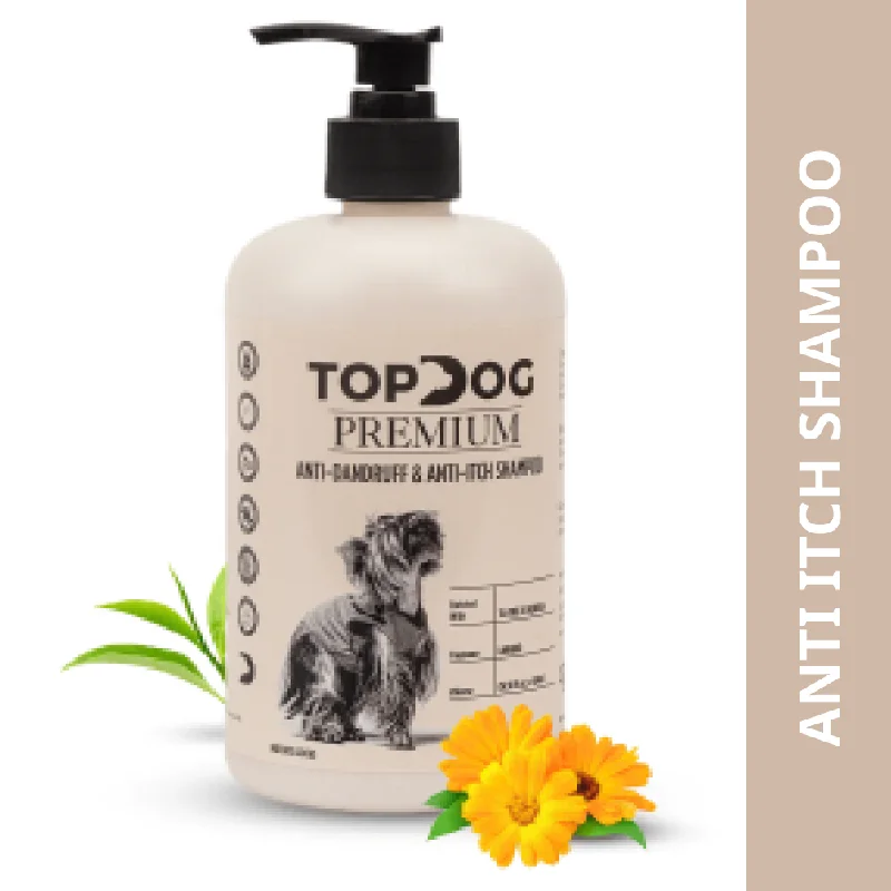 Pet grooming and cleaning products:TopDog Premium Anti Dandruff and Anti Itch Shampoo for Dogs and Cats