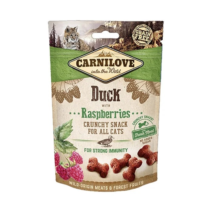    - Cat food for digestive health  Carnilove Cat Treat - Duck & Raspberry